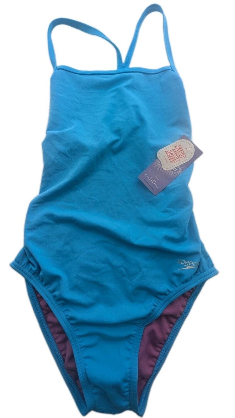 Speedo Women's Size 36 Vibe Collection Repreve One-Piece Swimsuit Swim Blue